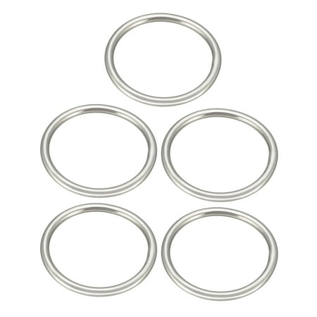 

5 Pcs Multi-Purpose Metal O Ring Buckle Welded 37mm x 31mm x 3mm for Bags