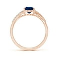 thumbnail image 2 of ANGARA Natural 1.55 ct Blue Sapphire Split Shank Ring with Diamond Accents in 14K Rose Gold for Women (Size-8x6mm) | September Birthstone, Anniversary, Jewelry Gift for Women | Natural Sapphire Ring, 2 of 12