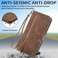 thumbnail image 5 of for Motorola Moto G62 5G Wallet Case, [Flower Embossed] Premium PU Leather Wallet Flip Protective Phone Case Cover with Card Slots and Stand with Wrist Strap for Motorola Moto G62 5G,Brown, 5 of 7