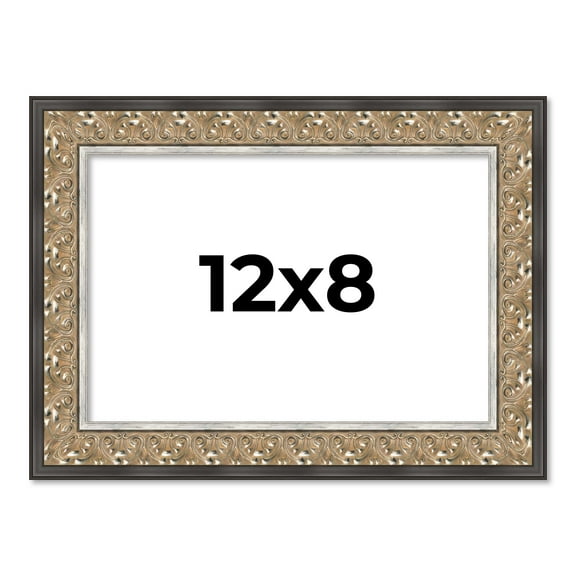 12x8 Frame Silver Real Wood Picture Frame Width 1.75 Inches | Interior Frame Depth 0.5 Inches |