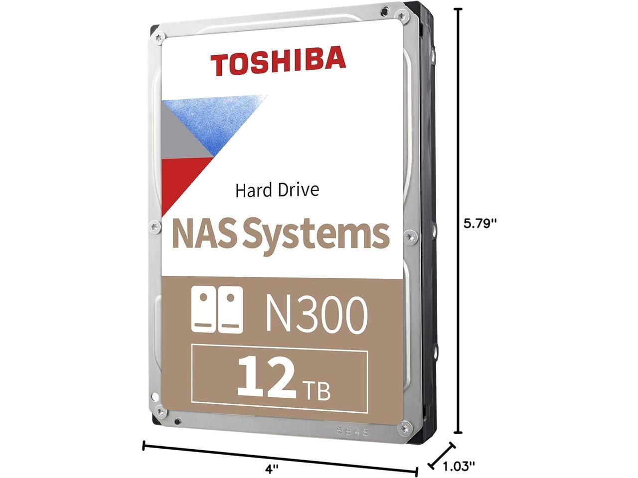 Toshiba N300 12TB NAS 3.5-Inch Internal Hard Drive - CMR SATA 6 Gb/s 7200 RPM 512 MB Cache - HDWG51CUZSVA