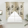 thumbnail image 5 of Yellow Beige Flower Kitchen Window Curtains, Swag Curtains Valance for Bedroom Living Room Bathroom, Farmhouse Shabby Chic Wildflower Rod Pocket Window Treatment Curtain Block Drapes 2 Panels 36"x45", 5 of 9