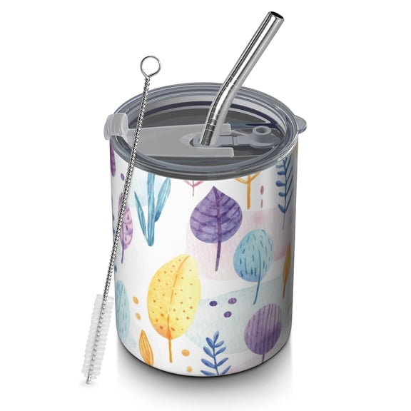 Floral 12oz Stainless Steel Coffee Mug – Double-Wall Insulated Cup with Spill-Resistant Lid, 360° Full-Print Design, Keeps Drinks Hot & Cold for Home, Office, Travel,Thanksgiving,Christmas, Spring