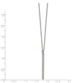 thumbnail image 2 of Stainless Steel Cable Necklace with Pendants Chain Chisel Polished CZ Bar on a 16 inch, 2 of 2