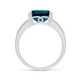 thumbnail image 2 of ANGARA Natural 5.6 ct London Blue Topaz Split Shank Cocktail Ring in 14K White Gold for Women (Size-11x9mm) | November Birthstone, Anniversary, Jewelry Gift for Women | Natural London Blue Topaz Ring, 2 of 9