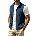 thumbnail image 2 of Maqroz Mens Vests Outerwear Lightweight Sleeveless Jackets Stand Collar Full Zip Windbreaker Casual Golf Waistcoat for Spring Travel and Outdoor Activities, 2 of 8