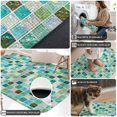 thumbnail image 4 of Front Door Mat 19.7"x31.5", Bohemia Geometric Non Slip Backing & Low Profile Doormats, Absorbent Muddy Dirt Trapper Door Mats for Front Back Door Entryway Modern Simple Aesthetic Checkered Green, 4 of 9