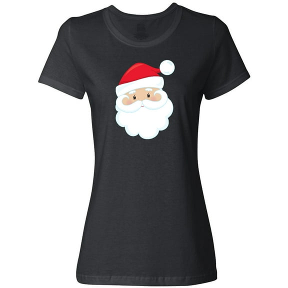 Inktastic Santa Claus, Smiling Santa, Red Hat, White Beard Women's T-Shirt