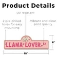 thumbnail image 2 of Llama Lover Plastic Street Sign - 6 Inch X 18 Inch Gift Animal Farm Pet Cute Funny Nature Decor Rustic Companion Love Outdoors, 2 of 4