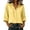 Yellow, variant on Dpjklzsn Women's Cotton Linen Button Down Shirt, 3/4 Sleeve Collared Blouse, Solid Color Loose Fit Casual Tunic Top