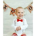 thumbnail image 3 of Noah's Boytique Baby Boys Valentines Day Bodysuit Shirt Outfit with Mustache Heart Suspenders and Red Bow Tie 12-18 Months, 3 of 5