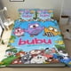 thumbnail image 1 of Bubu y los Pequeños Búhos Conjunto de sábanas temático, trío de piezas, cómodo y amigable con la piel, diseño único, regalo de decoración para el hogar para familiares, amigos y fans,173cm *218cm, 1 of 6