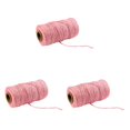 thumbnail image 2 of bedienty 91 .5m Cotton Cord Rope Crafts Macrame String Solid Color Cotton Yarn Rope Home Textiles Durable Do Not Fade Cotton Rope light pink 3Set, 2 of 6