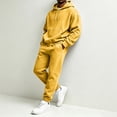 thumbnail image 6 of 2026 Men's Hoodie Sweatshirt Jogger Pants 2 Piece Set Winter Casual Fleece Hoodies and Sweatpants Outfits Jogging Suits Sets Yellow 2XL, 6 of 6