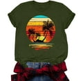 thumbnail image 4 of Fesfesfes Womens Tshirts Women Summer Regular Print Regular Women Round Neck Short Sleeves Top Work Tops 12(XXL), 4 of 5