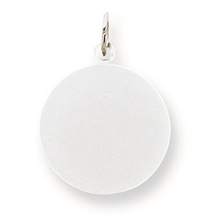 925 Sterling Engravable Round Disc Charm Pendant 21mmx19mm