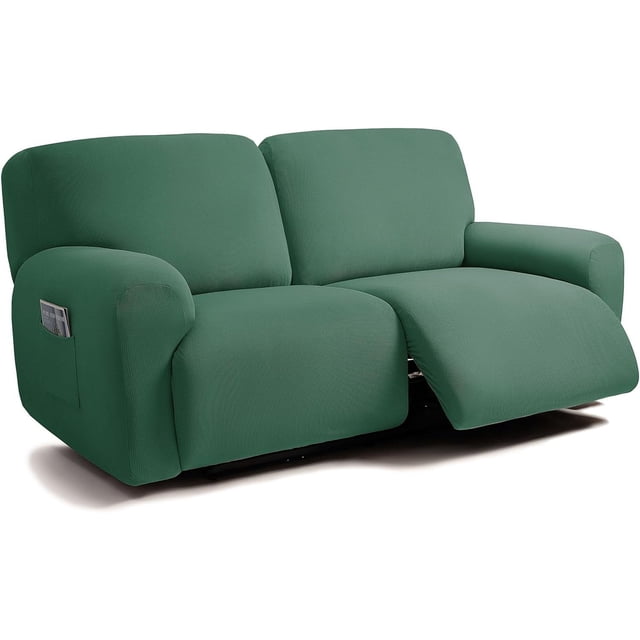ULTICOR Design Jacquard Extra Grand 75 Pouces - 100 Pouces, Canapé Inclinable 2 Places, Housse de Causeuse Inclinable Extra Grand 6 Pcs, Housses de Canapé Inclinable, Épais, Doux, Lavable (Vert Rétro)