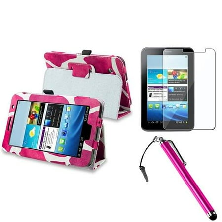 INSTEN Pink Giraffe Folio PU Leather Case Cover Skin Stand For Samsung Galaxy Tab 2 7.0 P3100 Tablet