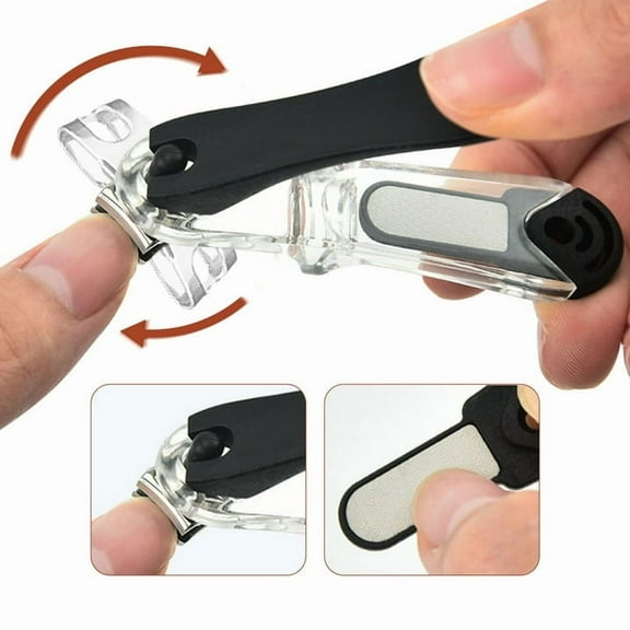 360 Degree Rotary Stainless Steel Sharp Blade Fingernail Toenail Clipper Trimmer