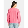 thumbnail image 3 of Time and Tru Women's Reverse Fleece Pullover Sweatshirt, XS-XXXL, 3 of 4
