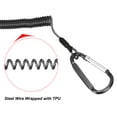 thumbnail image 4 of Uxcell 8.9ft Fishing Lanyard Coiled Ropes Retractable with Metal Clip Keychain Clear Black 2 Pack, 4 of 6