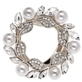 thumbnail image 1 of Brooch Pin Flower Twist Shape Sparkling Rhinestones Imitation Pearls Decor Scarf Buckle Sweaters Collars Hats Bags Coats Scarves Accessory, 1 of 8