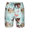 thumbnail image 4 of Kll Cute Pug Dogs Men'S Casual Summer Beach Shorts Hawaiian Shorts With Pockets-Small, 4 of 9