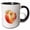 Black/White, variant on 3drose, Image of a Beautiful Peach Fruit with Green Leaf Cool Kitchen Gift, 15oz Mug