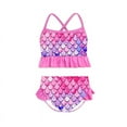thumbnail image 2 of Girls Bathing Suits 2 Piece Swimsuit Summer Bikini Tankini Sets Beach Swimwear for 5-9 Years Kids Pink, 2 of 7
