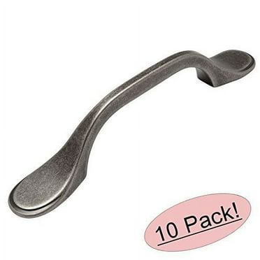 Cosmas 9533WN Weathered Nickel Cabinet Hardware Footed Handle Pull - 3" Inch (76mm) Hole Centers - 10 Pack