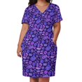 thumbnail image 2 of Vestido holgado con bolsillos para mujer ropa de fiesta color morado, 2 of 6