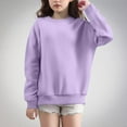 thumbnail image 3 of Lmnyox Sweatshirts for Kids Casual Long Sleeve Crew Neck Solid Pullover Shirts Boys Girls Cotton Basic Tops, 3 of 4