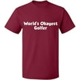 thumbnail image 2 of OXI T-Shirt - World's Okayest Golfer, Basic Casual T-Shirt for Men's and Women Fleece T-Shirt Short Sleeve - Maroon X-Large, 2 of 3
