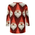 thumbnail image 6 of Women Christmas Plaid Shirt 3/4 Sleeve Tops Crewneck Pullover Santa Claus Graphic Clothing Christmas Tree Outfits Trendy Cute Sweatshirt Casual Fashion Clothing, 6 of 7