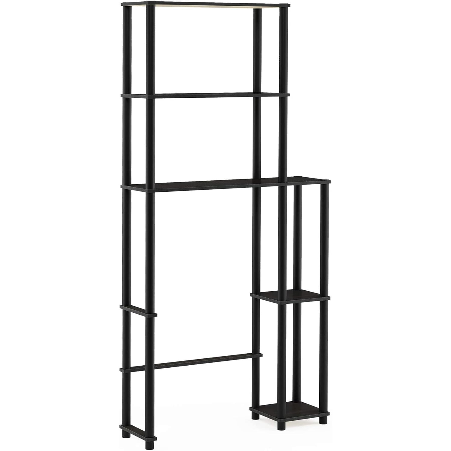 Over The Toilet Storage, 5 Shelves Bathroom Organizer Space Saver Rack, Espresso/Black