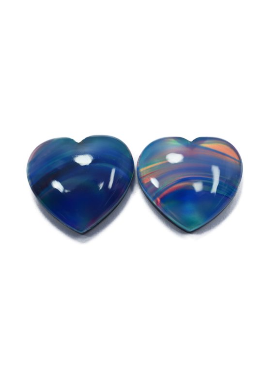 Doublet Opal Heart Cut 20 Ct Lab-Created Opal Ring Size Loose Gemstone CERTIFIED