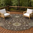thumbnail image 6 of Addison Rugs Chantille Indoor/Outdoor Traditional Chocolate Machine Washable Round Rug, 8' x 8', 6 of 7