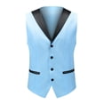 thumbnail image 4 of AZoiNM Men's Slim Fit 3-Piece Suit Set, One-Button Business Casual Blazer Jacket Vest & Pants with Contrast Lapel, 4 of 15