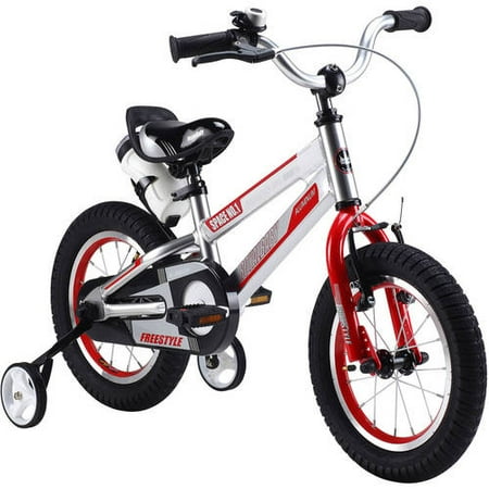 RoyalBaby Space No. 1 Aluminum Kid's Bike with training wheels, for boys or girls, Perfect gift for kids, 18 inch wheels, Silver