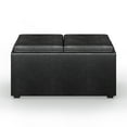 thumbnail image 6 of Simpli Home Avalon 35"Wd. Rectangle 5 Pc Storage Ottoman in Distressed Black Faux Leather, 6 of 9
