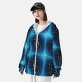 thumbnail image 3 of Saiise Cat Sketch Pattern Sun Protection Hoodie for Men and Women, Lightweight Quick-Dry Windproof with Hood and Zip-Small, 3 of 7