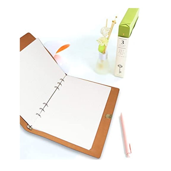 WNFJR A5 Leather Binder Notebook with Replaceable Paper Diary featuring Heavyweight Thick Paper, perfect for Multi-tasking Organizer