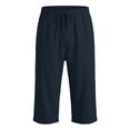 thumbnail image 6 of Axiiglly Capri Pants for Men, Drawstring Mid Waist Loose Fit Pants, Beach Vacation Stretchy Capris with Pockets, S-2XL, 6 of 7