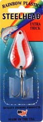 Rainbow Plastics Pot-O-Gold Steelhead Spoon Red White Stripe1/2oz
