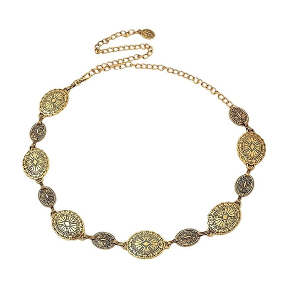 WINDLAND Bohemian Ethnic Style Metal Waist Chain Adjustable Length Belt Stylish Body Jewelry for Festivals and Beach Parties