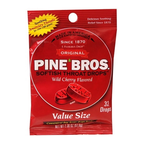 Pine Bros Softish Throat Drops Value Size Pack, Wild Cherry 00227