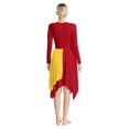 thumbnail image 2 of YONGHS Lyrical Dance Dress for Women Metallic Patchwork Asymmetrical Liturgical Praise Dance Tunic Yellow&Red XL, 2 of 7