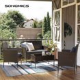 thumbnail image 3 of Boutique Home Outdoor Patio 4 Piece Furniture Conversation Set, PE Rattan - Grey Pillows, 3 of 5