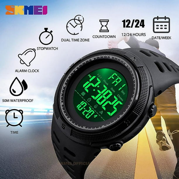 Skmei Fashion Outdoor Sport Watch Men Multifunction Watches Alarm Clock Chrono 5bar Waterproof Digital Watch Reloj Hombre 1251 Walmart