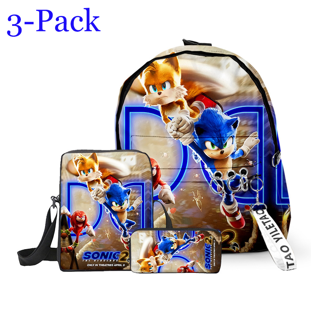 Sonic the Hedgehog Cartoon Backpack School Bag，SONIC Backpack